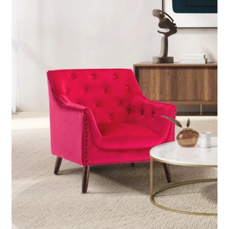 Megee Wide Tufted Velvet Armchair - Ouch Cart 