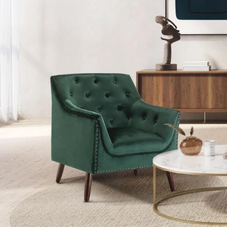 Megee Wide Tufted Velvet Armchair - Ouch Cart 