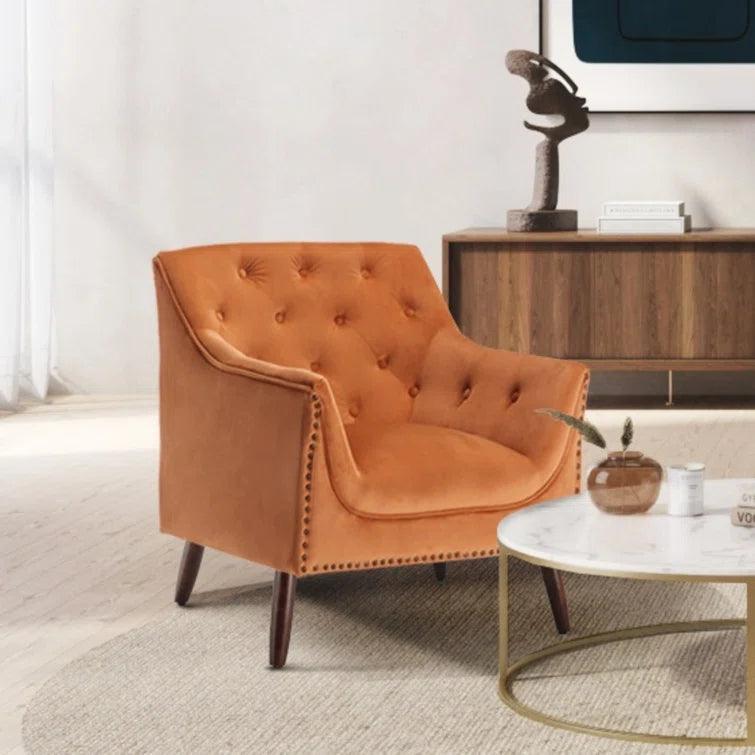 Megee Wide Tufted Velvet Armchair - Ouch Cart 