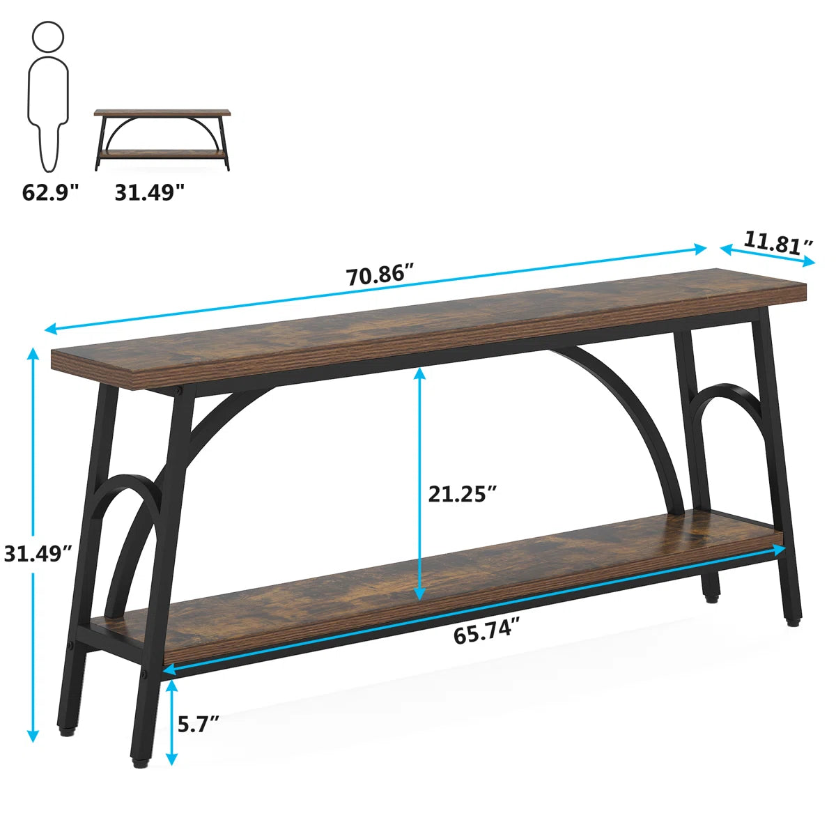 Art-Inspired Console Table – Rustic Entryway & Sofa Table