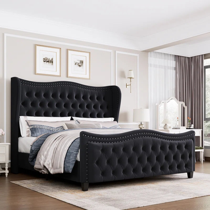Metter Upholstered Wingback Bed for Ultimate Comfort and Style
