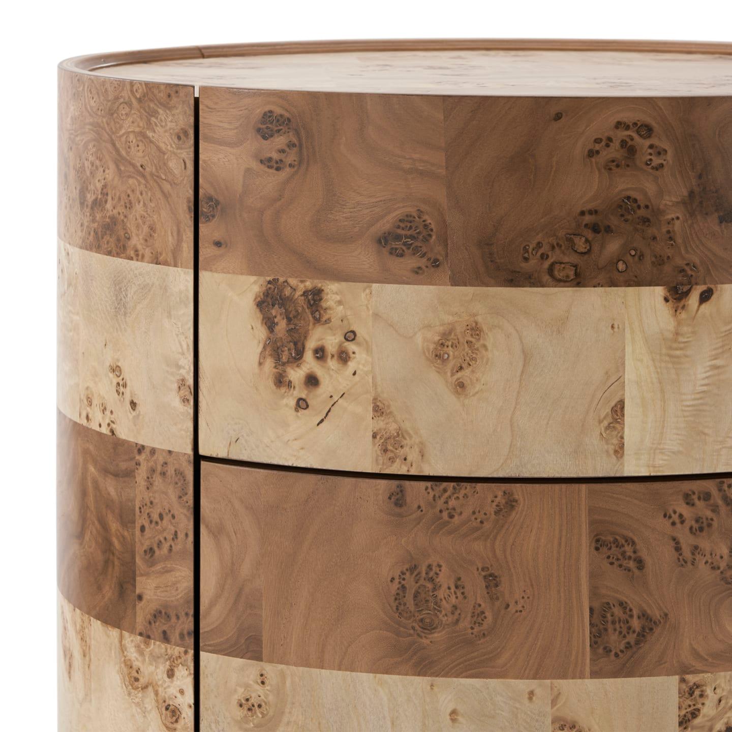 Mika Burl Wood Side Table - Ouch Cart 