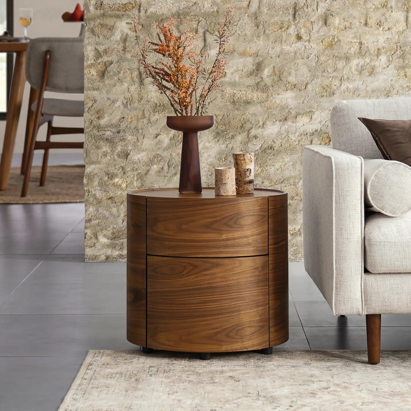 Bentwood with Walnut Veneer Mika Side Table - Ouch Cart 