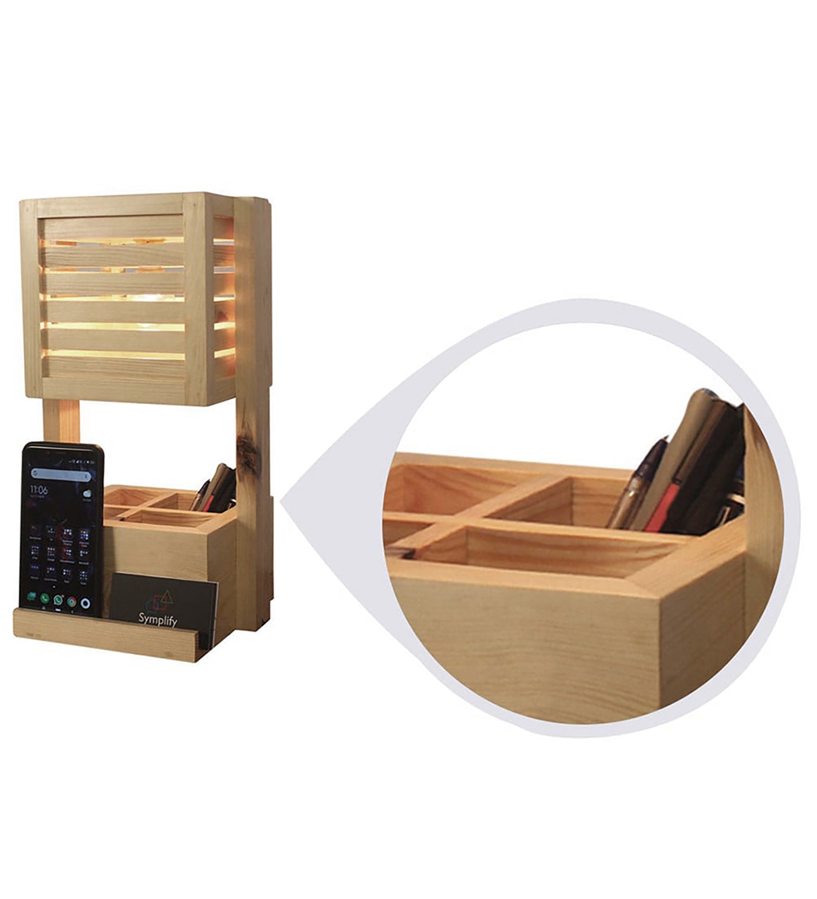 Minister Wooden Table Lamp With Mobile Stand