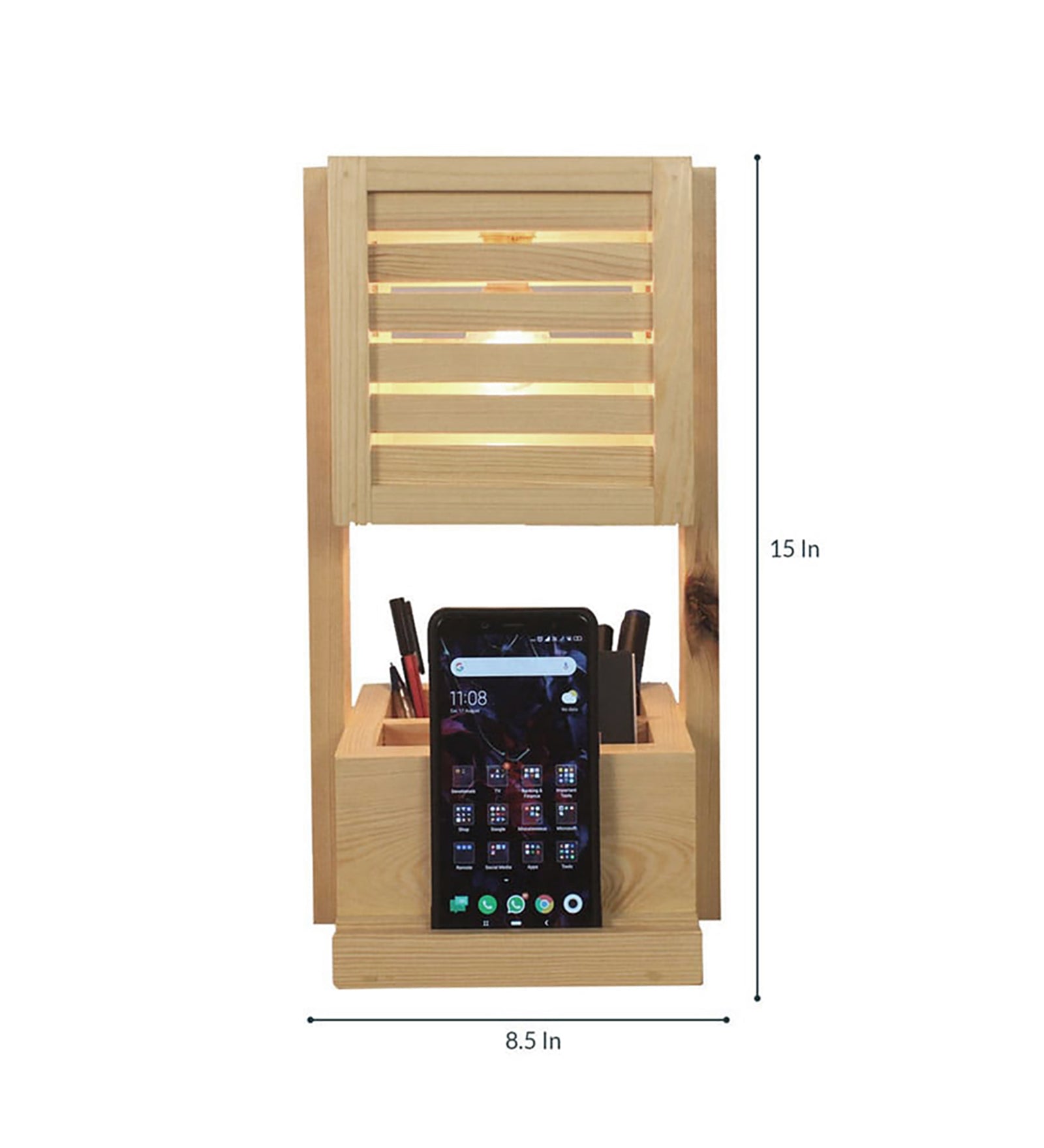 Minister Wooden Table Lamp With Mobile Stand