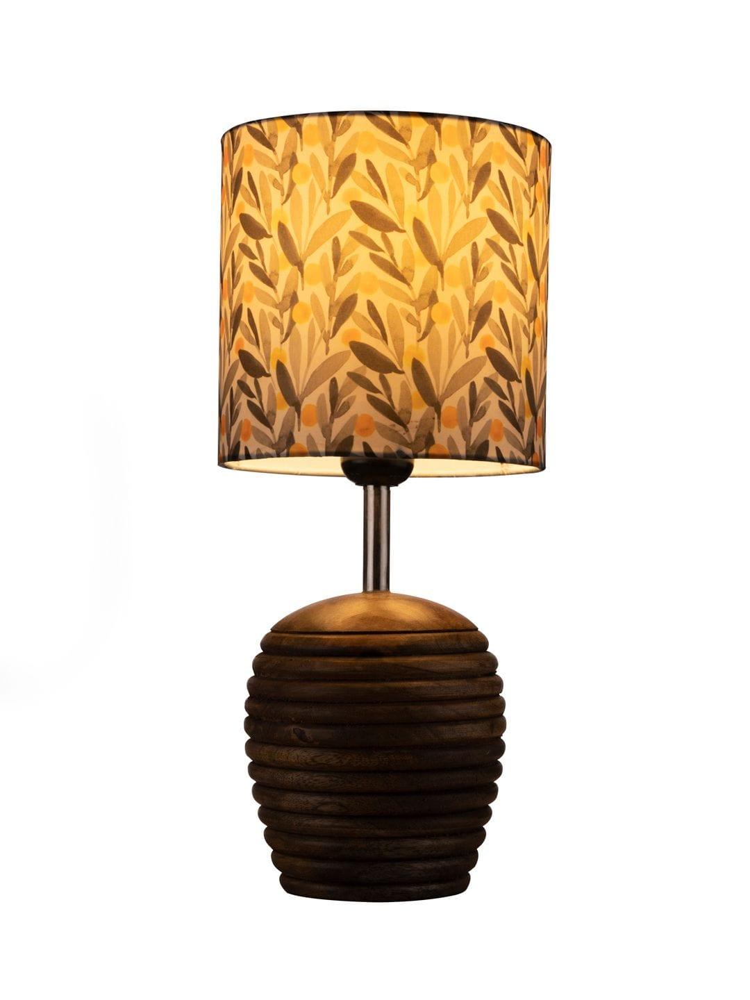 Stripped Brown Lamp with Yellow Leaves multicolor shade - Ouch Cart 