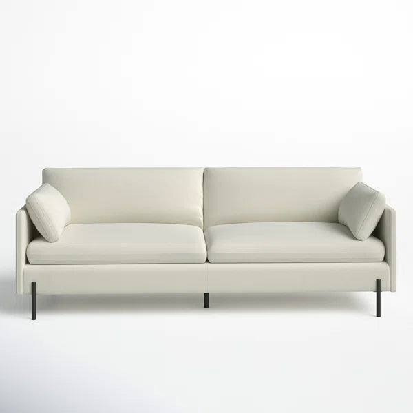 Modern 81'' Feather-Blend Sofa with Metal Legs