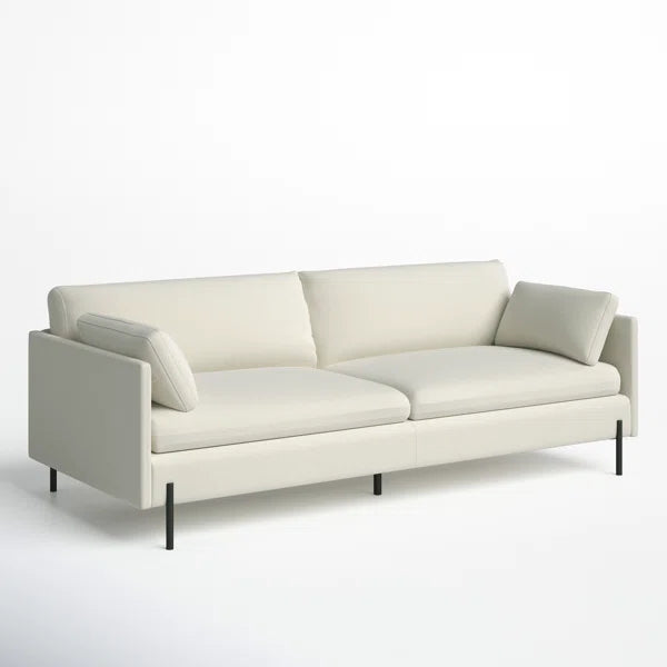 Modern 81'' Feather-Blend Sofa with Metal Legs