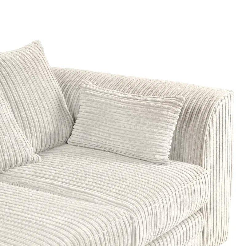 Moana 3 - Piece Upholstered Corner Sofa Chaise with Ottoman - Ouch Cart 