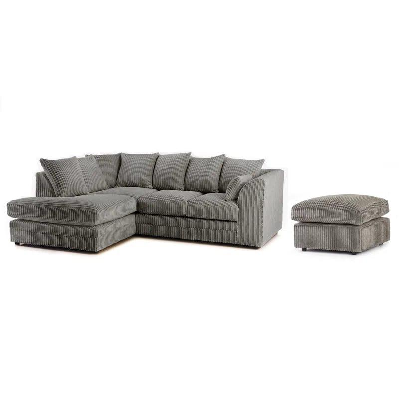 Moana 3 - Piece Upholstered Corner Sofa Chaise with Ottoman - Ouch Cart 