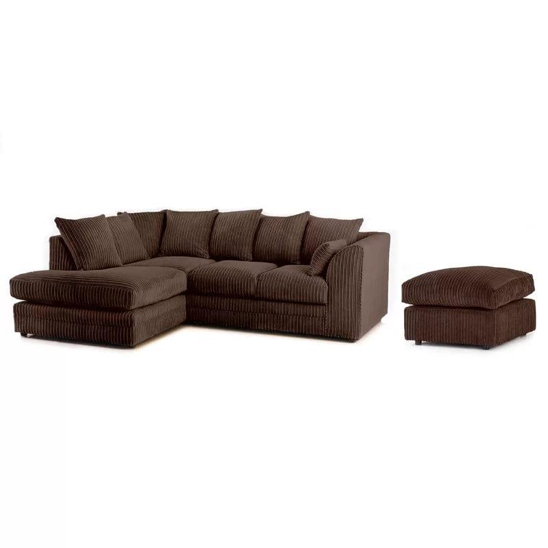 Moana 3 - Piece Upholstered Corner Sofa Chaise with Ottoman - Ouch Cart 