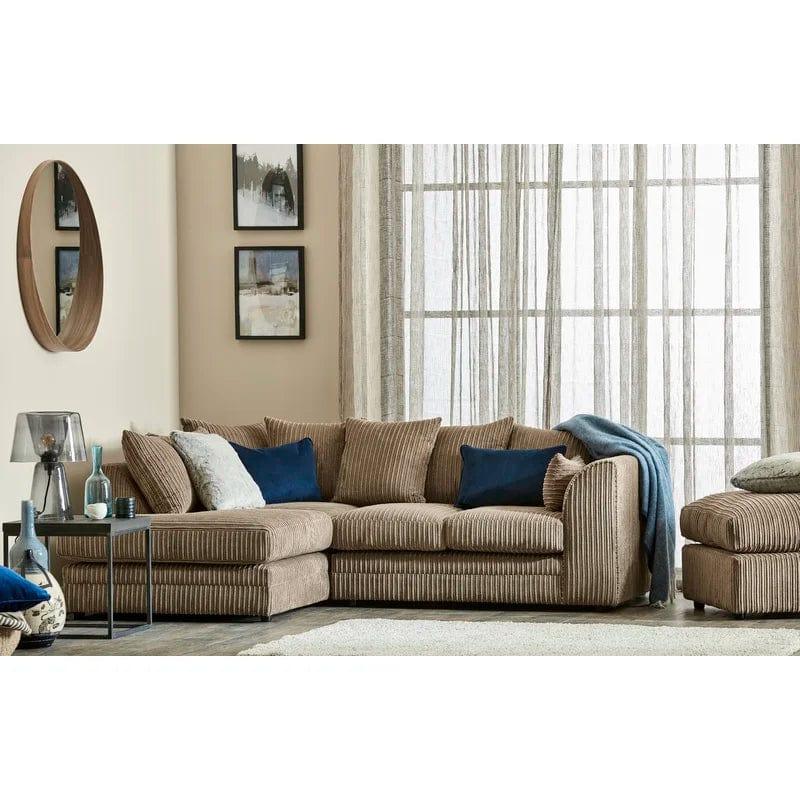 Moana 3 - Piece Upholstered Corner Sofa Chaise with Ottoman - Ouch Cart 