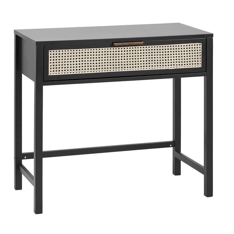 Bumblr Black Vanity Desk with Drawer, Computer Desk with Black Leg, Makeup Dresssing Table for Bedroom, Home Office, Dressing Room, Study, Living Room, (Black) - Ouch Cart 