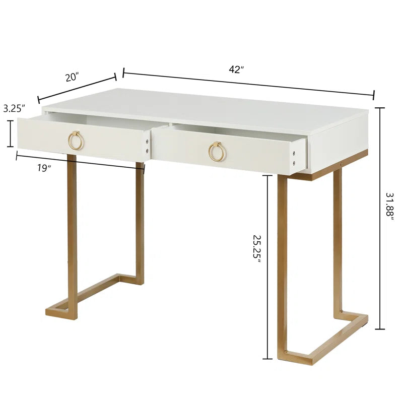 Writing and Computer Desk with 2 Drawers