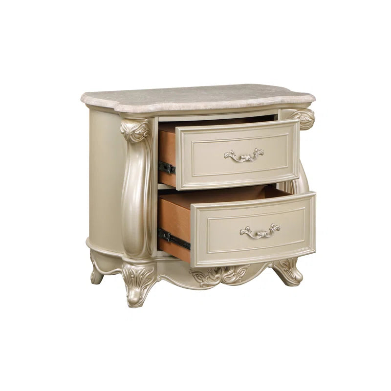Monique 2-Drawer Solid Wood Nightstand