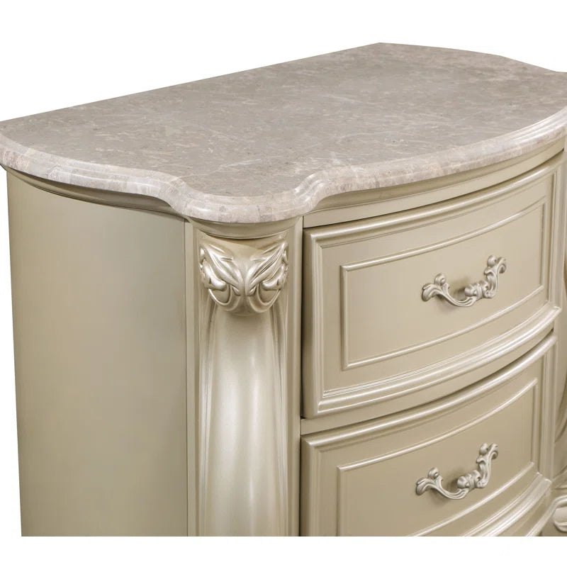 Monique 2-Drawer Solid Wood Nightstand