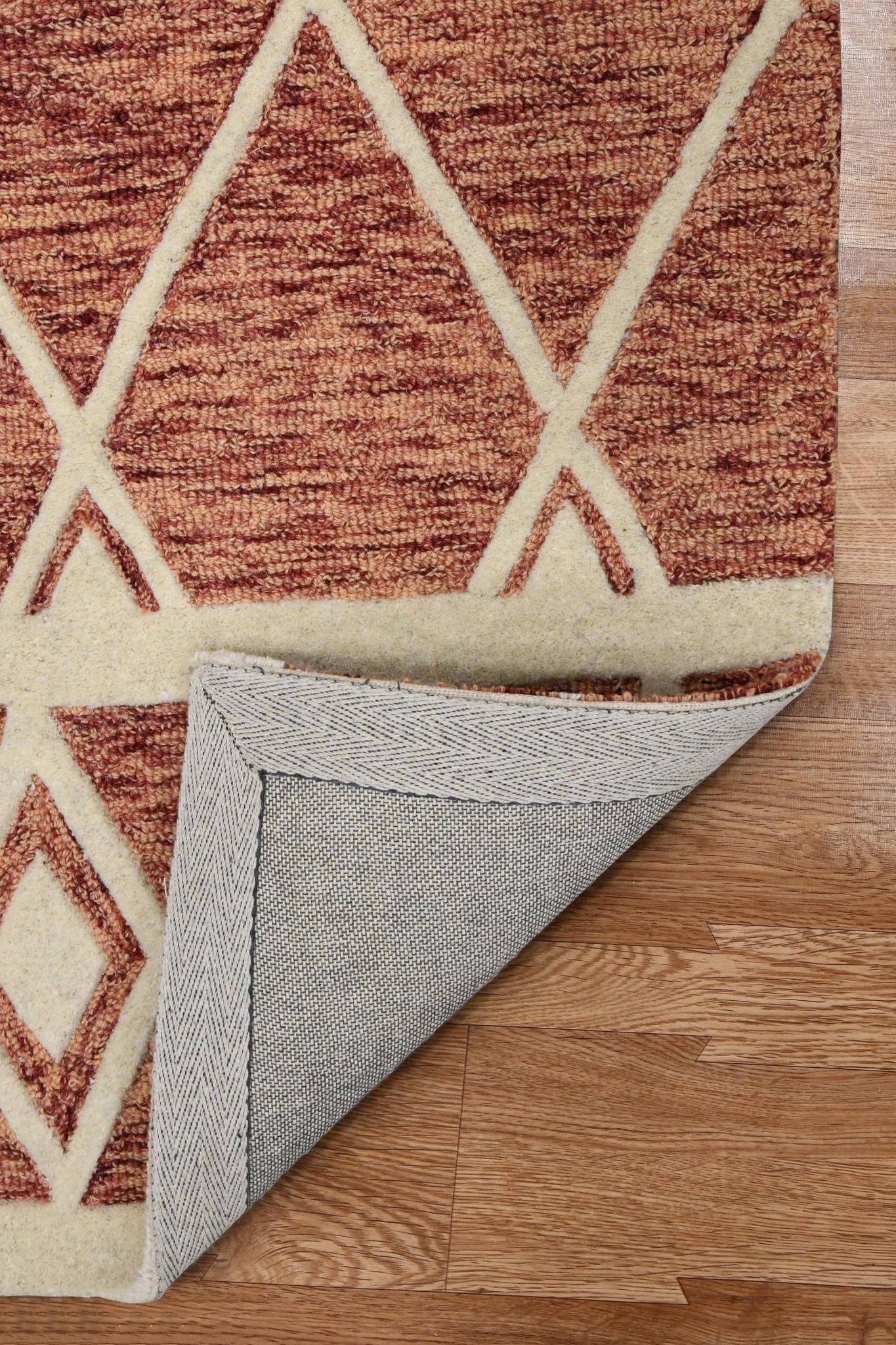 Rust Wool Vista 5x8 Feet Hand-Tufted Carpet - Rug - Ouch Cart 