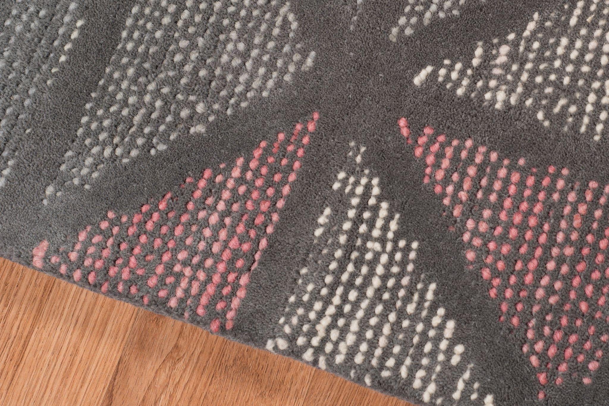 Peach Wool Vector 5x8 Feet Hand-Tufted Carpet - Rug - Ouch Cart 