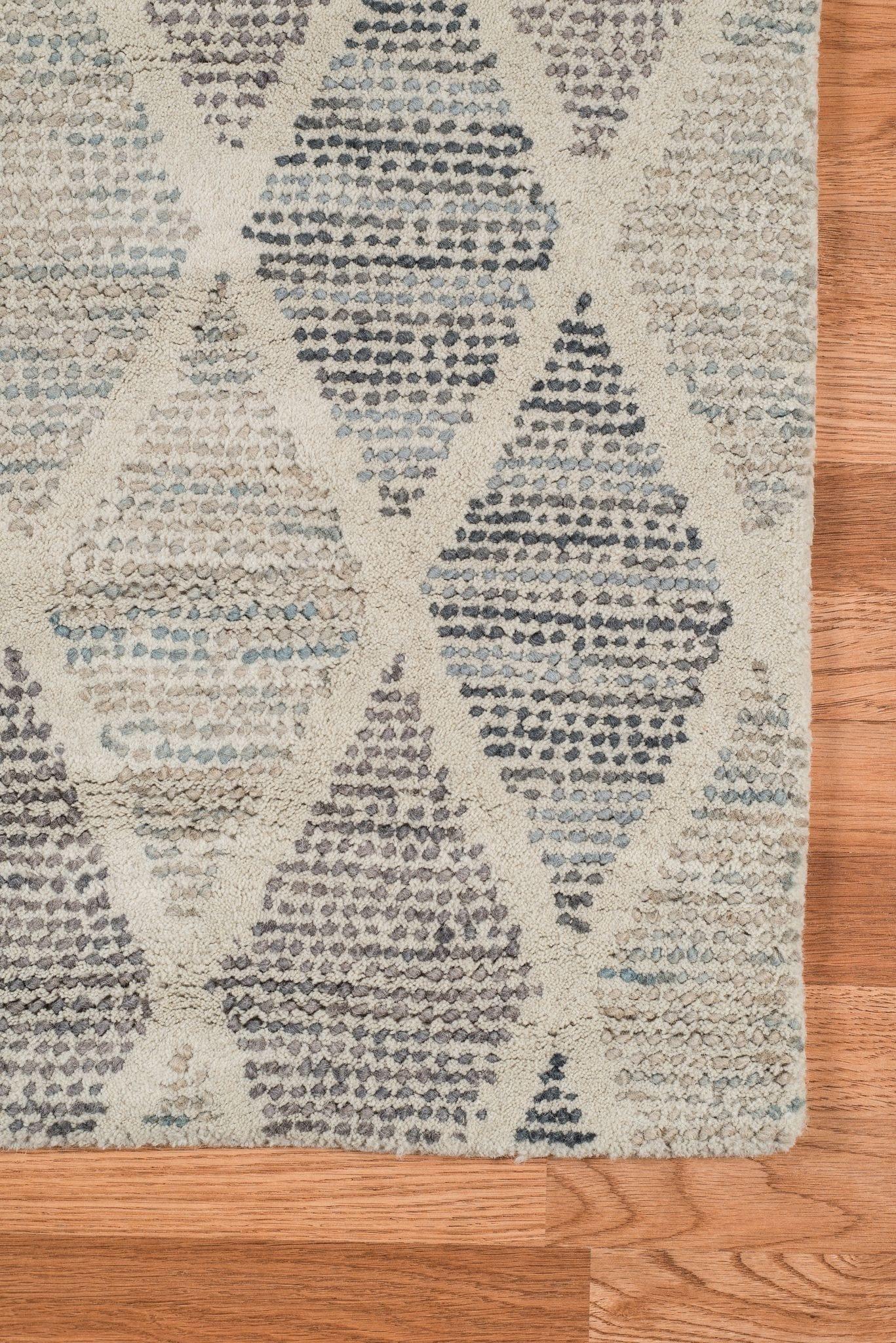 Gray Wool Vector 5x8 Feet Hand-Tufted Carpet - Rug - Ouch Cart 