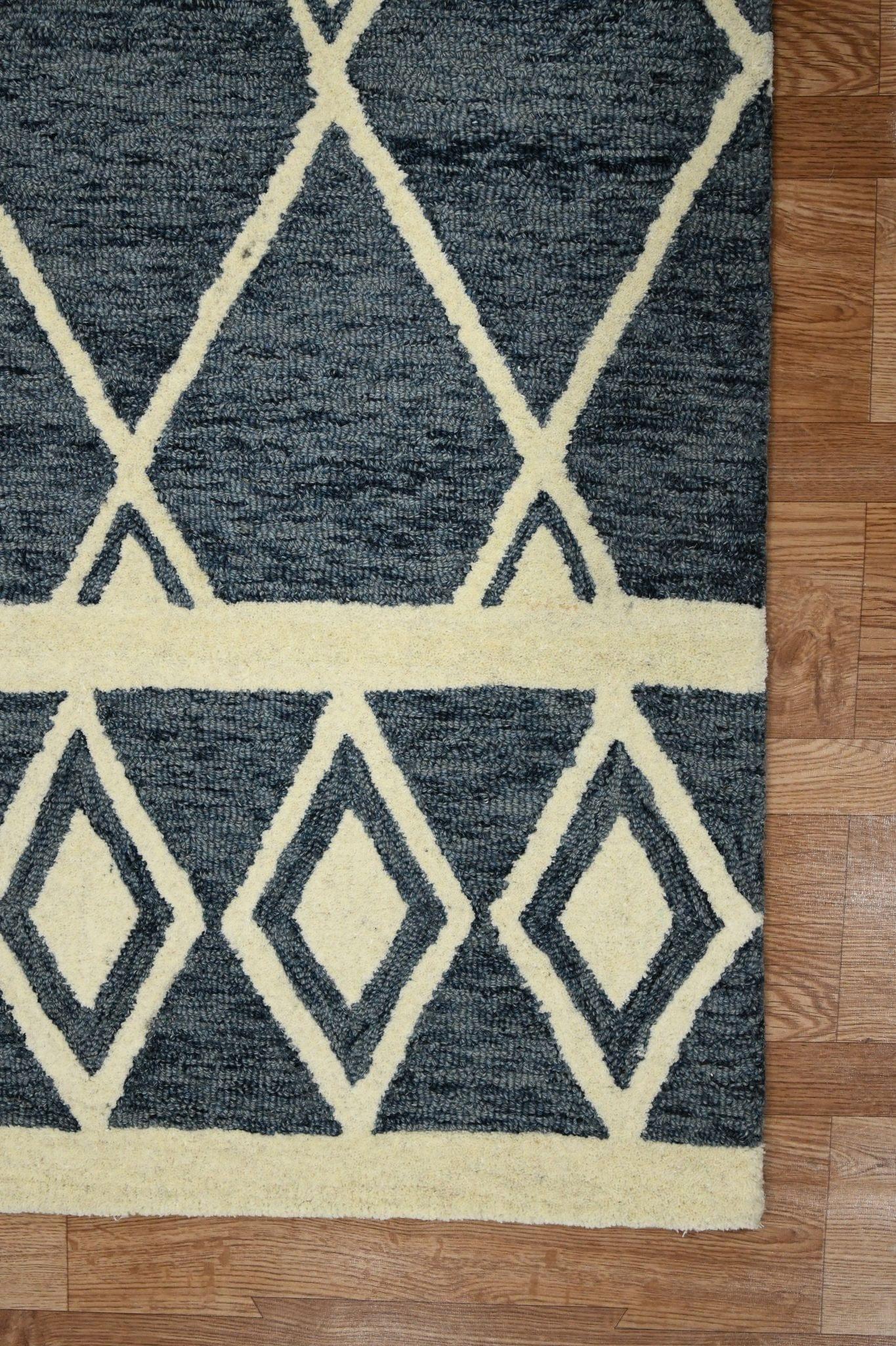 Navy Wool Vista 4x6 Feet  Hand-Tufted Carpet - Rug