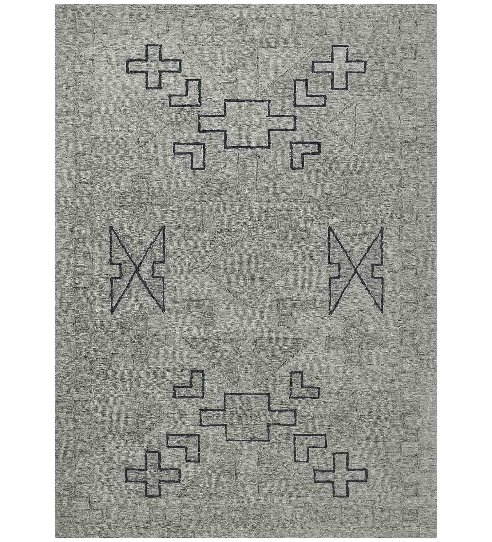 SHALE GRAY Wool Asteria 8x10 Feet Hand-Tufted Carpet - Rug - Ouch Cart 