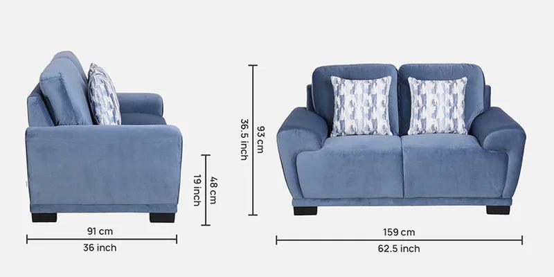 Velvet 2 Seater Sofa In Powder Blue Colour - Ouch Cart 