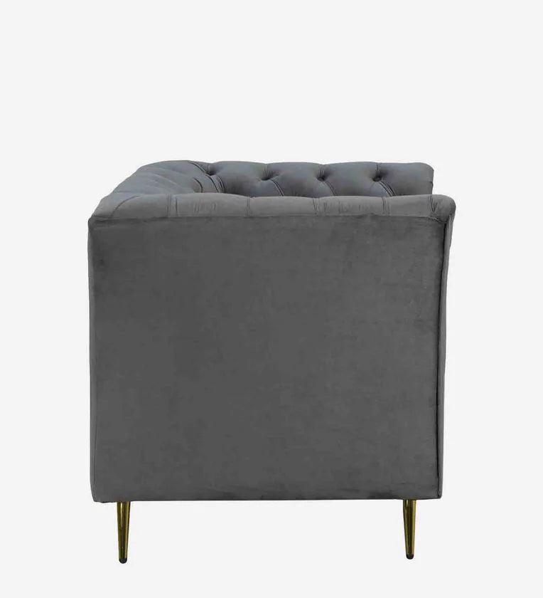 Velvet 1 Seater Sofa In Fossil Grey Colour - Ouch Cart 