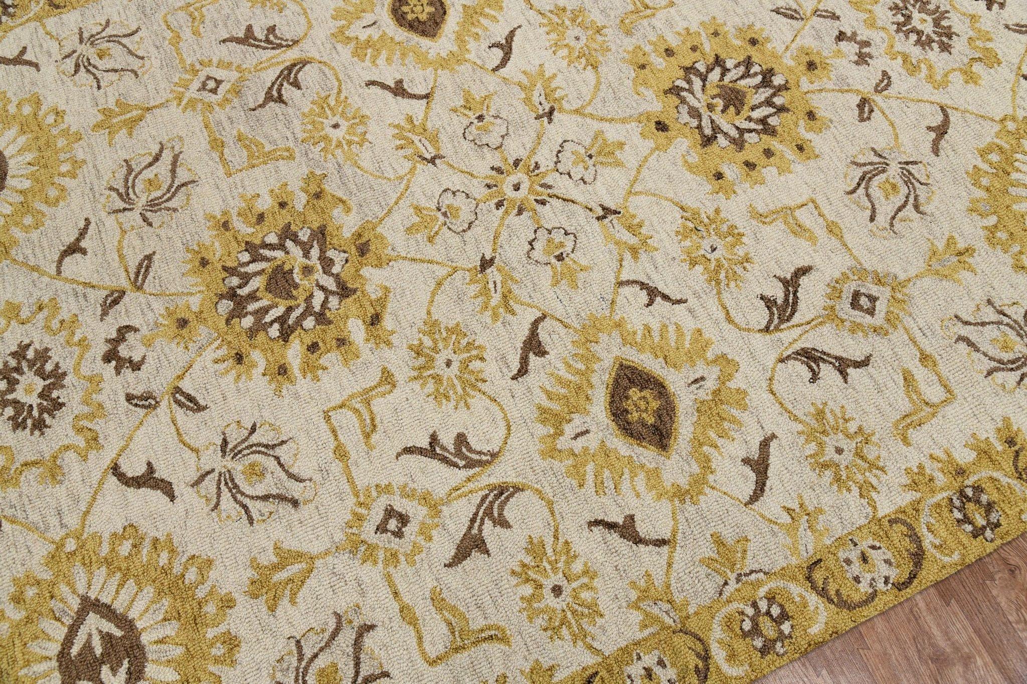 Gold Wool Romania 8X10 Feet Hand-Tufted Carpet - Rug - Ouch Cart 