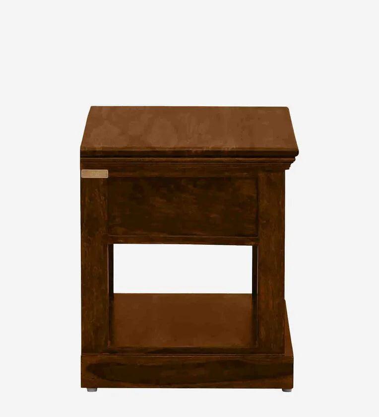 Sheesham Wood Bedside Table In Scratch Resistant Provincial Teak Finish - Ouch Cart 