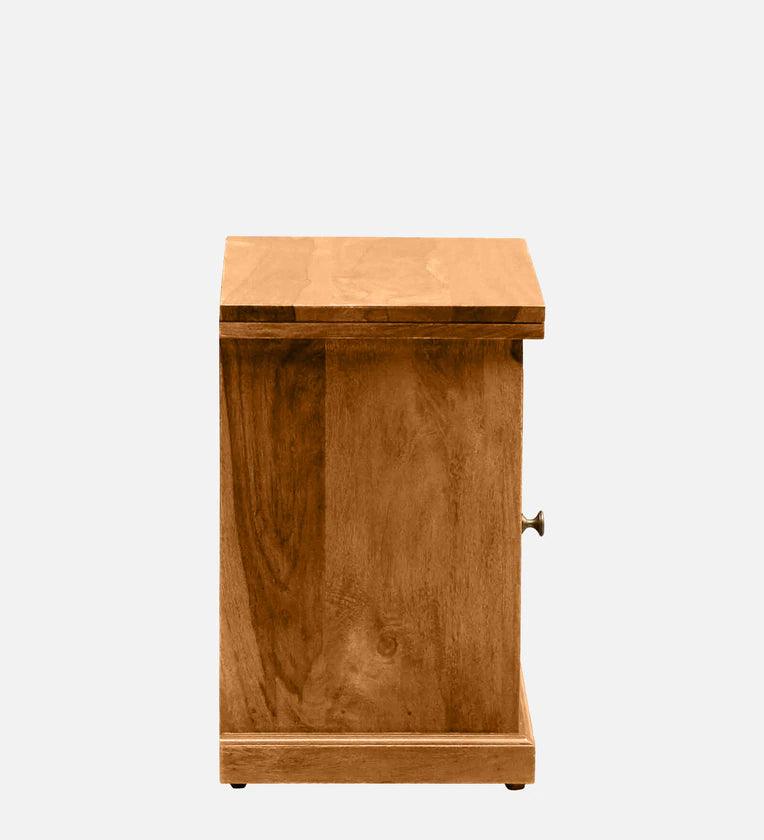 Sheesham Wood Bedside Table (Rhs Door) In Rustic Teak Finish - Ouch Cart 