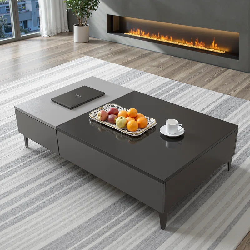 Lift Top Coffee Table with Hidden Storage Compartment and Drawers