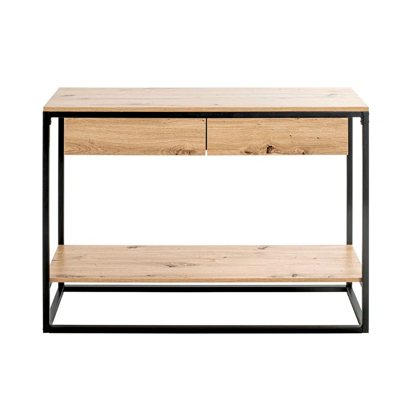 Rin Modern Console Table with Metal Frame and MDF Shelves