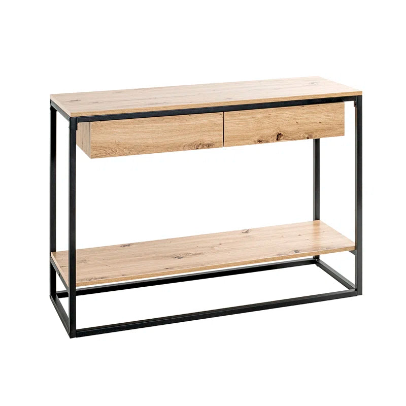 Rin Modern Console Table with Metal Frame and MDF Shelves