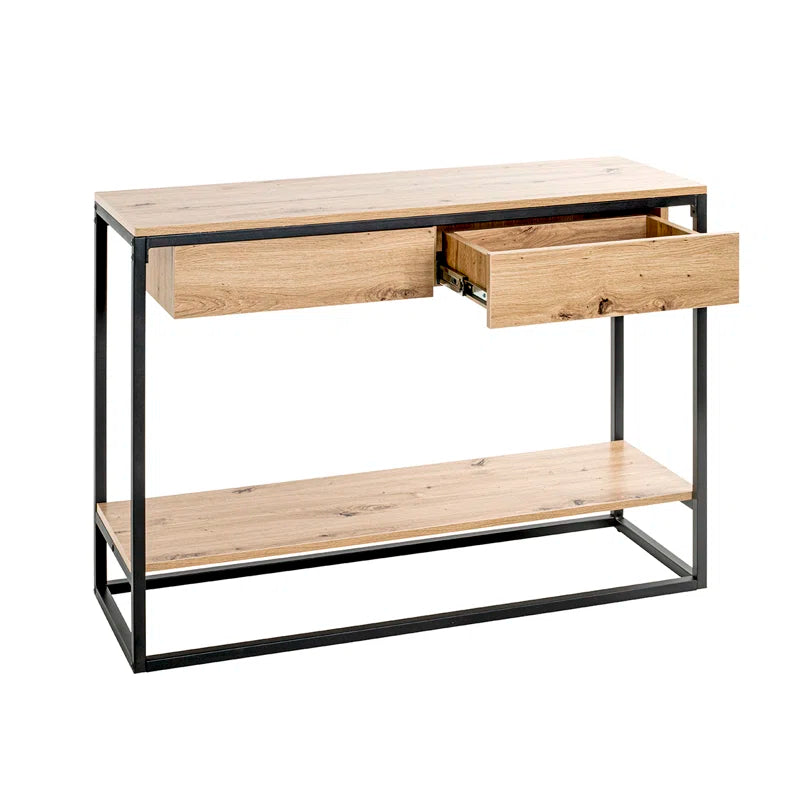 Rin Modern Console Table with Metal Frame and MDF Shelves