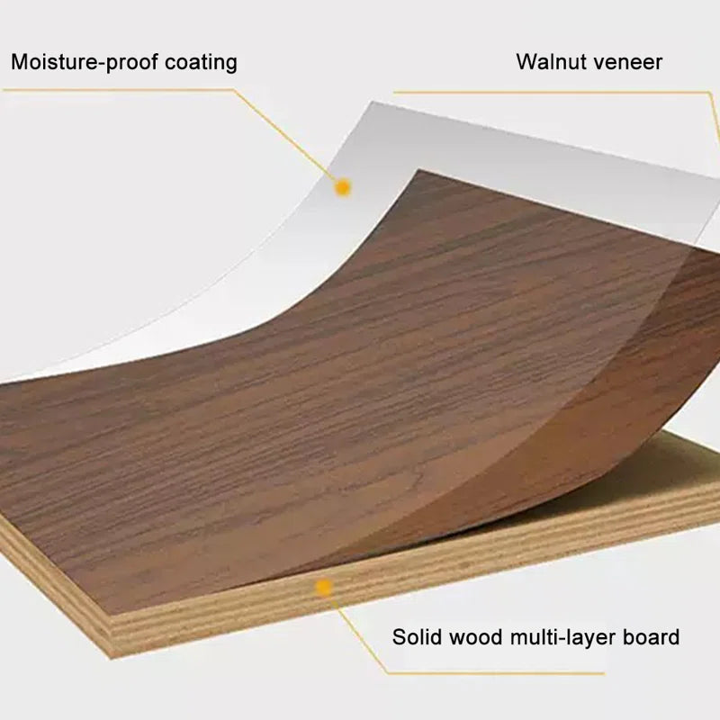 Walnut-Hued Oval Coffee Table – Sophistication Meets Smart Living