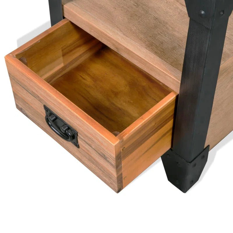 Wren  Nightstands 2 Pcs Solid Acacia Wood Steel 40X30x54 Cm