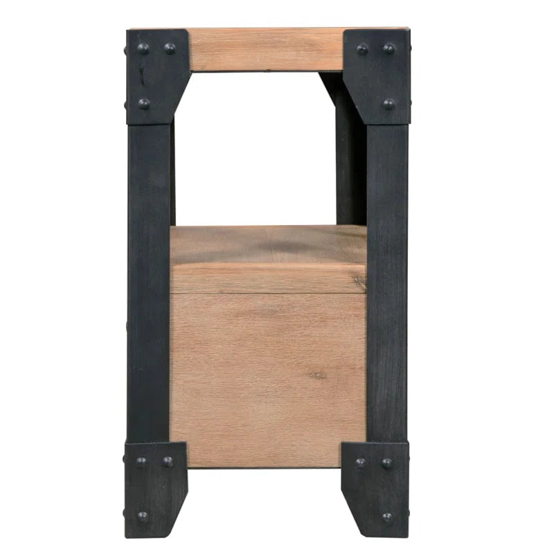 Wren  Nightstands 2 Pcs Solid Acacia Wood Steel 40X30x54 Cm