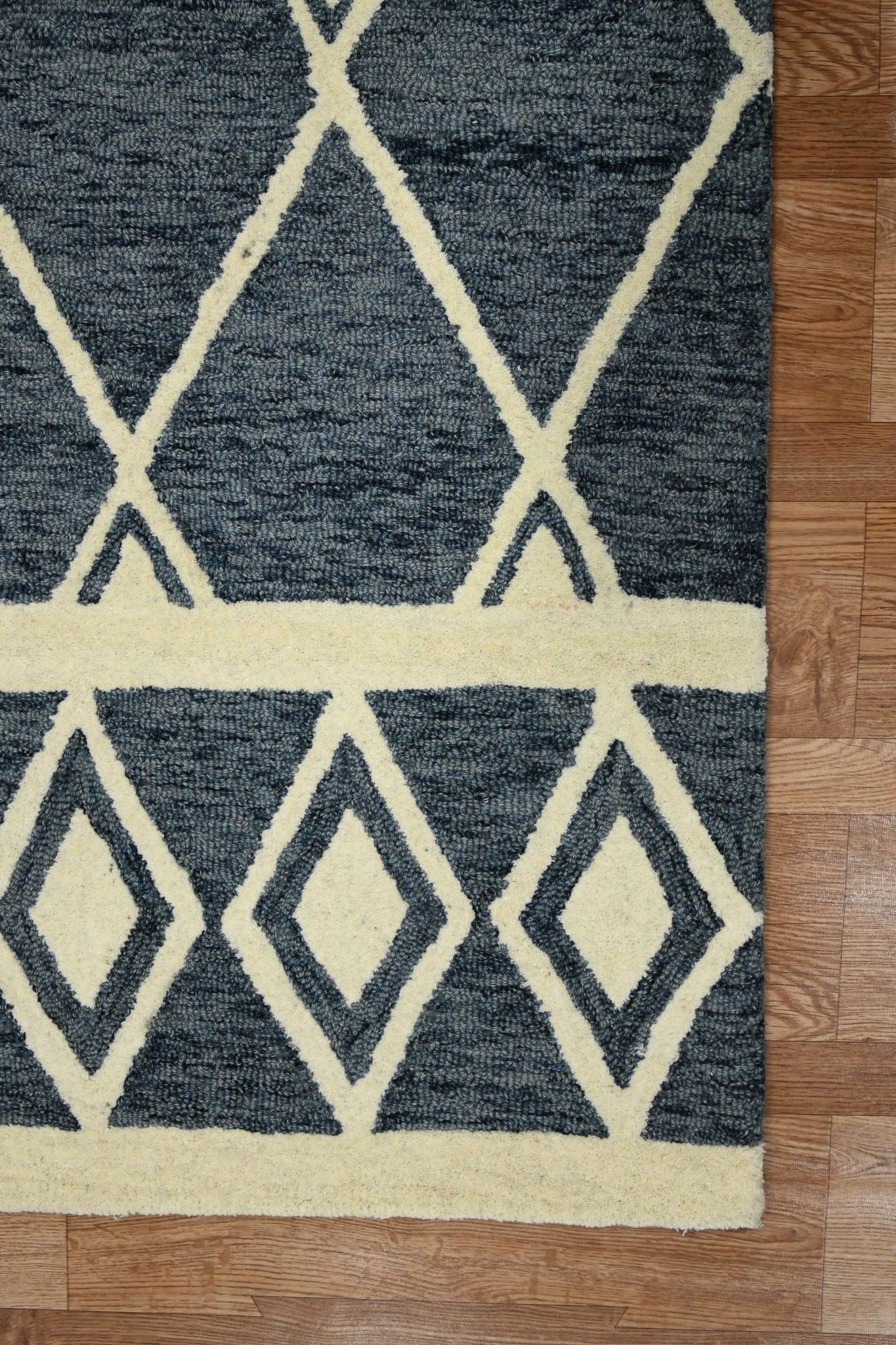 Navy Wool Vista 5x8 Feet Hand-Tufted Carpet - Rug - Ouch Cart 