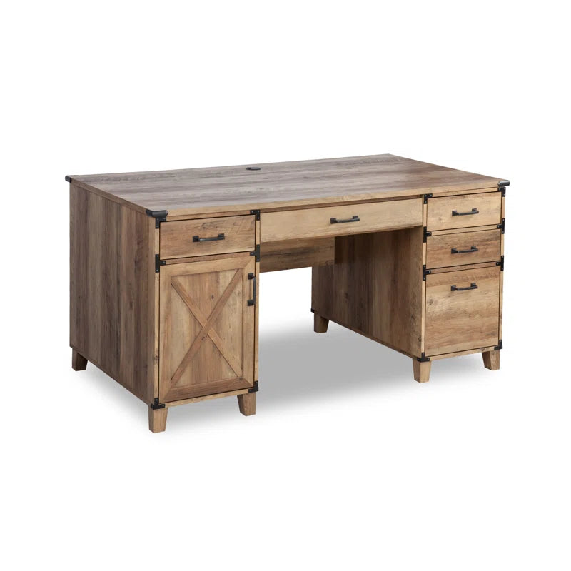 59'' Farmhouse Executive Desk with Drawers