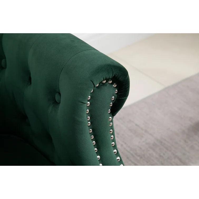 Noelia Wide Tufted Velvet Chesterfield Chair - Ouch Cart 