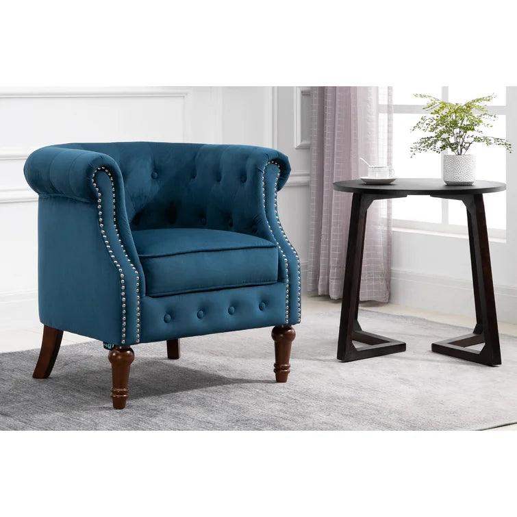 Noelia Wide Tufted Velvet Chesterfield Chair - Ouch Cart 