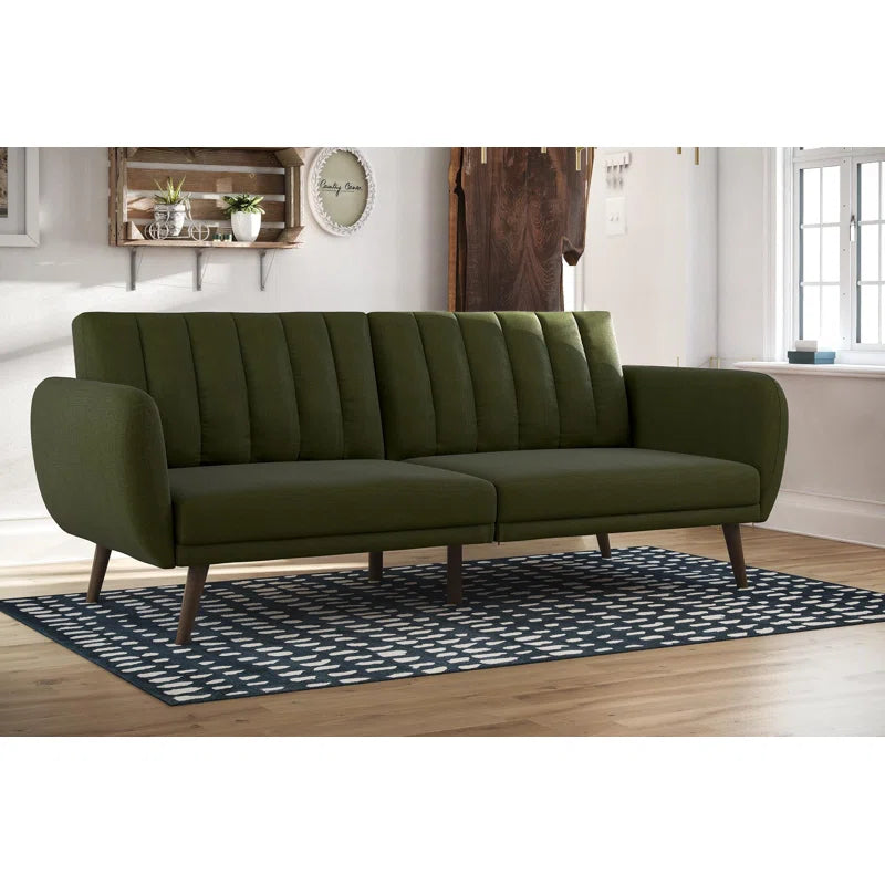 Novogratz Brittany Futon – Mid-Century Modern Convertible Sofa Bed