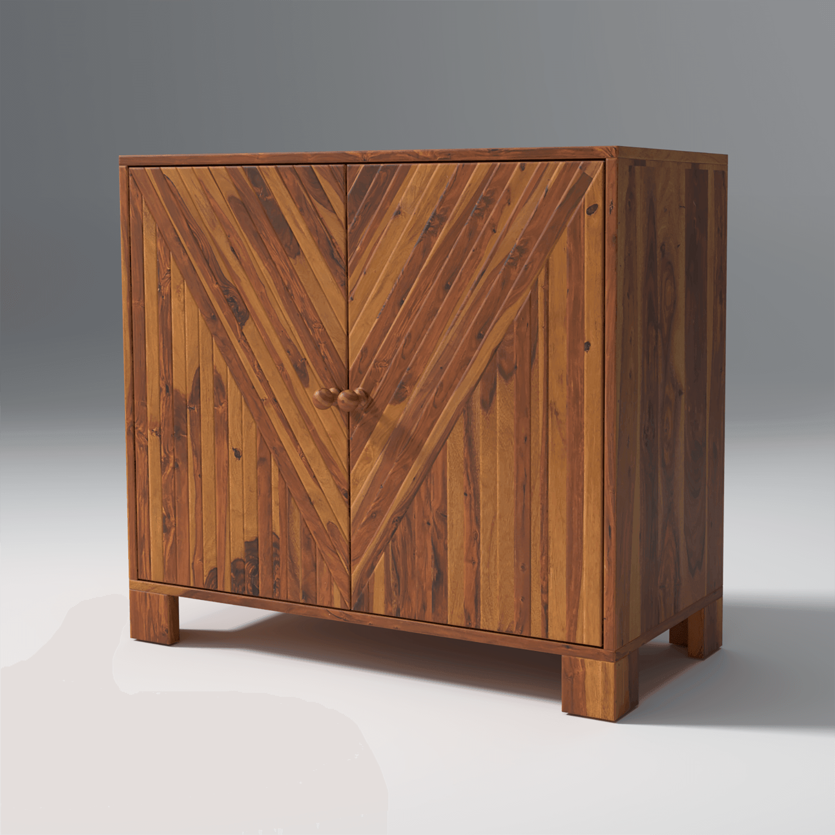 Omnia Sheesham Wood Sideboard In Light Honey