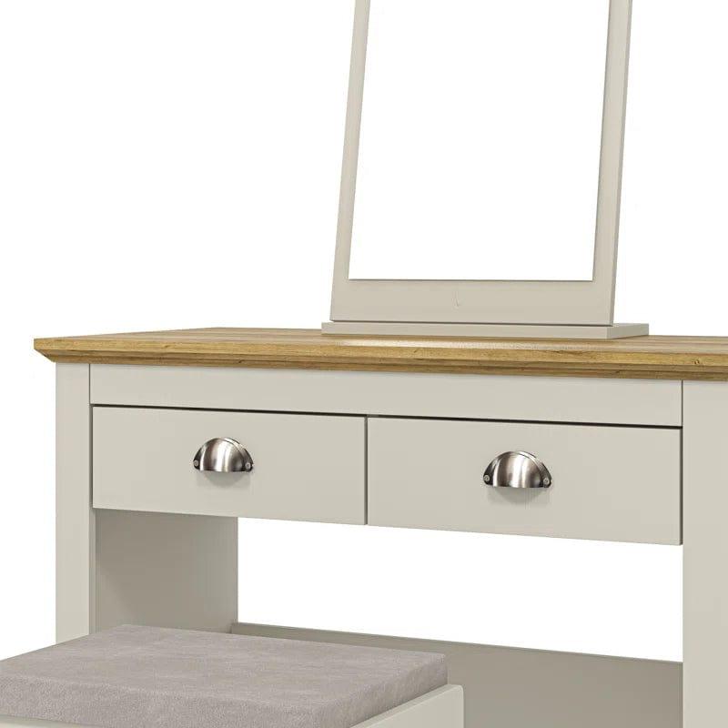 JBLCC Vanity Desk with Mirror, Makeup Vanity with Storage Drawer, White Vanity Set Dressing Table for Bedroom - Ouch Cart 