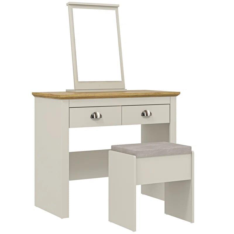JBLCC Vanity Desk with Mirror, Makeup Vanity with Storage Drawer, White Vanity Set Dressing Table for Bedroom - Ouch Cart 