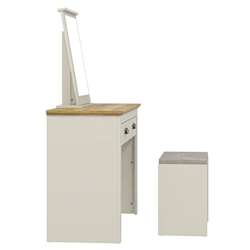 JBLCC Vanity Desk with Mirror, Makeup Vanity with Storage Drawer, White Vanity Set Dressing Table for Bedroom - Ouch Cart 
