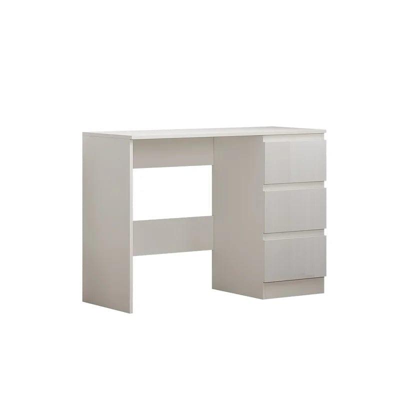 DMAITH Writing Desk with Storage, White Secretary Desk for Home Office, Computer Desk with Drawres, Vanity Desk for Bedroom - Ouch Cart 