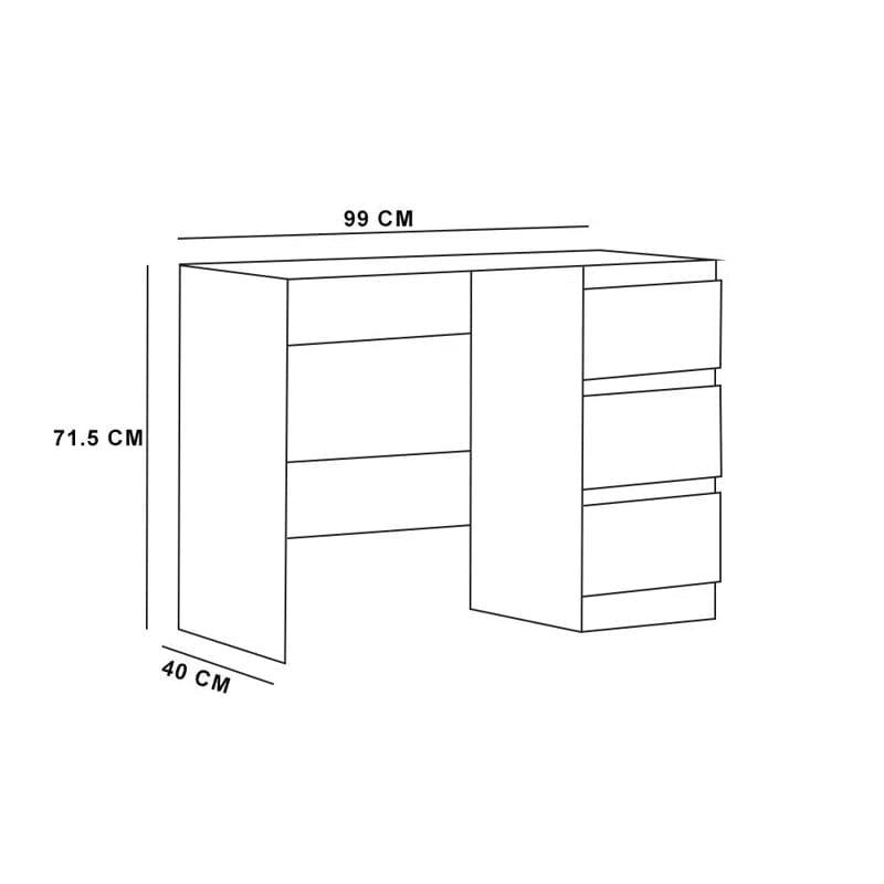 DMAITH Writing Desk with Storage, White Secretary Desk for Home Office, Computer Desk with Drawres, Vanity Desk for Bedroom - Ouch Cart 