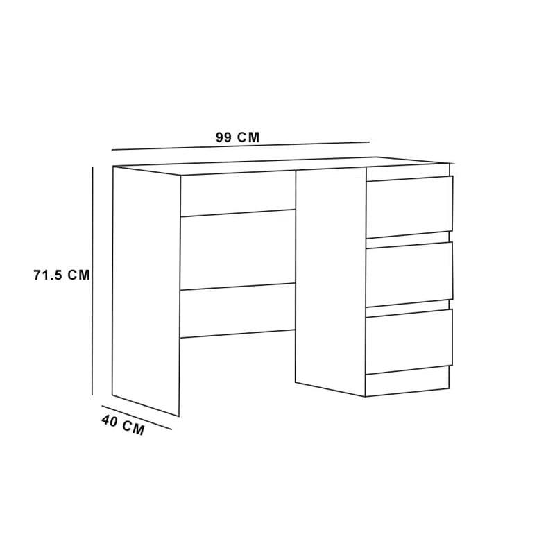 DMAITH Writing Desk with Storage, White Secretary Desk for Home Office, Computer Desk with Drawres, Vanity Desk for Bedroom