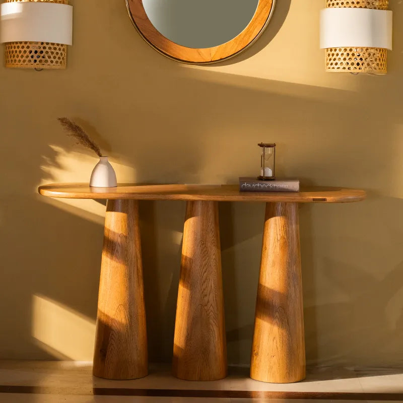 Ouch Cart Modern Wooden Console Table for Living Room & Entryway | Premium Designer Hall Table with Contemporary Finish | Stylish Accent Furniture for Home Décor